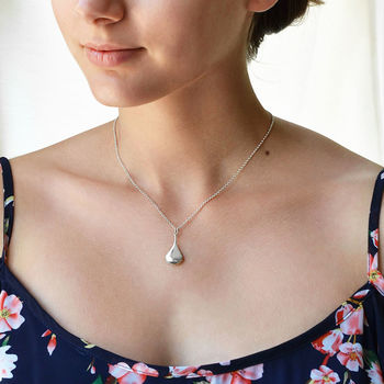 Sterling Silver Pear Drop Necklace, 2 of 6