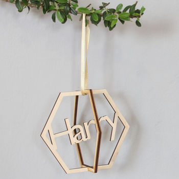 Personalised 3D Hexagon Tree Decoration, 4 of 4