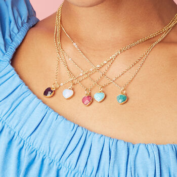 Healing Heart Rose Quartz Gemstone Necklace, 5 of 10