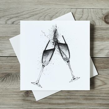 Champagne, Celebration Blank Greeting Card And Envelope, 6 of 6