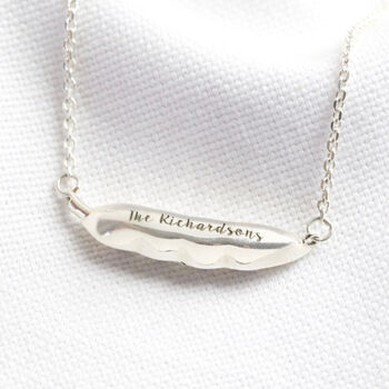 Personalised Sterling Silver Peas In A Pod Necklace, 8 of 9