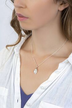 Molten Sterling Silver Lily Pearl Necklace, 4 of 12