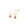 Hampton Ruby And Gold Plated Gemstone Earrings, thumbnail 3 of 4