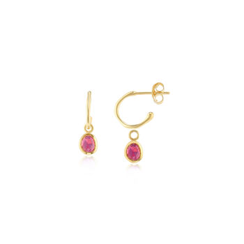 Hampton Ruby And Gold Plated Gemstone Earrings, 3 of 4