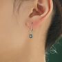 Mystic Black Cz Lever Back Hoop In Sterling Silver, thumbnail 8 of 12