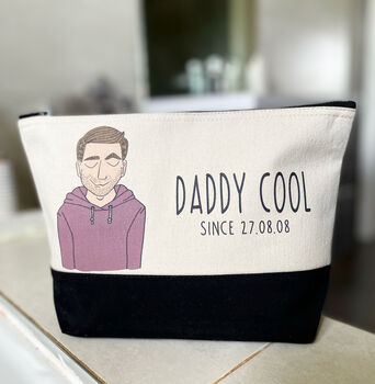 Personalised 'Daddy Cool' Cotton Canvas Washbag, 6 of 6