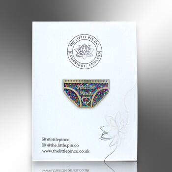 Positive Pants Glitter Lingerie Mental Health Pin, 4 of 8