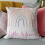 Personalised Pastel Rainbow Velvet Cushion, thumbnail 1 of 5