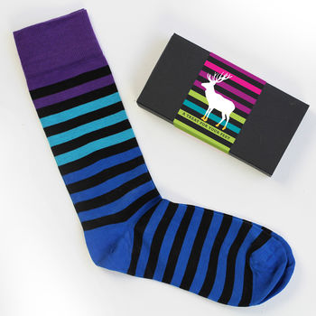 A Treat For Your Feet Men's Luxury Stripe Socks, 3 of 6