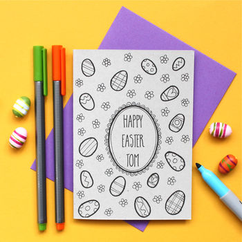 Personalised Easter Colouring In Card, 2 of 2