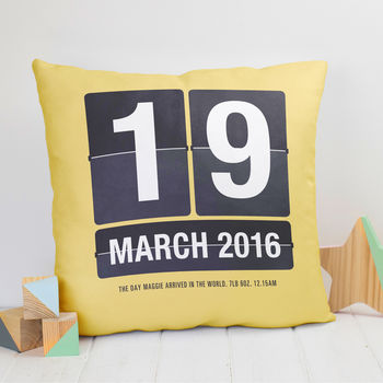 Special Date Flip Calendar Personalised Cushion, 3 of 7