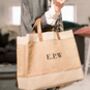 Personalised Black And Leather Jute Shopper, thumbnail 3 of 3