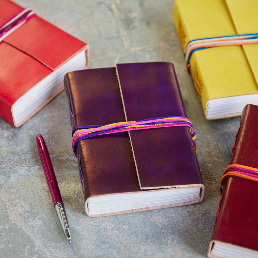 handcrafted colour leather journals by paper high | notonthehighstreet.com