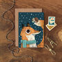 Fox And Hedgehog Illustrated Christmas Card, thumbnail 1 of 2