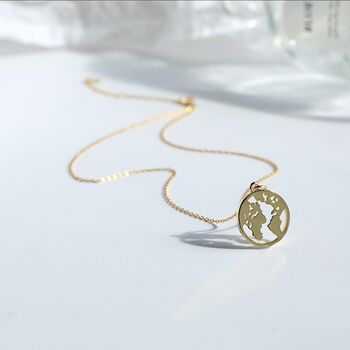 Mothers Gold Plated World Pendant Necklace, 2 of 5