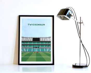 Contemporary England Rugby Twickenham Poster Gift, 3 of 6