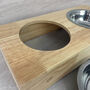 Personalised Name Engraved Bamboo Raised Double Dog Bowl, thumbnail 7 of 8