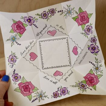 Puzzle Purse Origami Love Token Valentine Card, 7 of 10