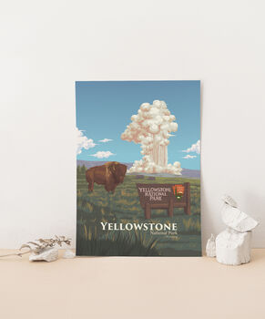 Yellowstone National Park USA Travel Poster Art Print, 3 of 8