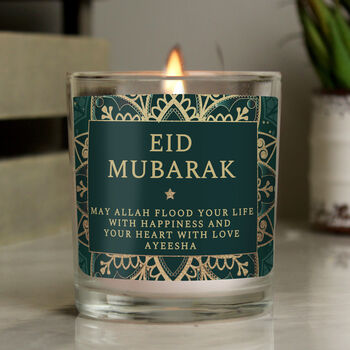 Personalised Eid Mubarak Candle, 2 of 3