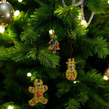 Lego Compatible Gold Tiny Christmas Tree Decoration Set Of Three, 3 of 7