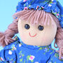 Personalised Vintage Blue Rag Doll, thumbnail 4 of 4