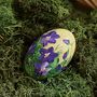 Hand Painted Easter Egg Decoration Violets In Meadow, thumbnail 1 of 4