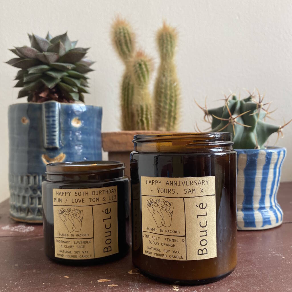 Personalised Label Bespoke Scented Soy Wax Candle By Bouclé