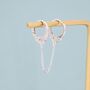 Handcuff Hoop Earrings With A Linking Chain, thumbnail 6 of 9