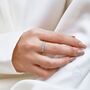 Sterling Silver White And Blue Opal Half Infinity Ring, thumbnail 4 of 10