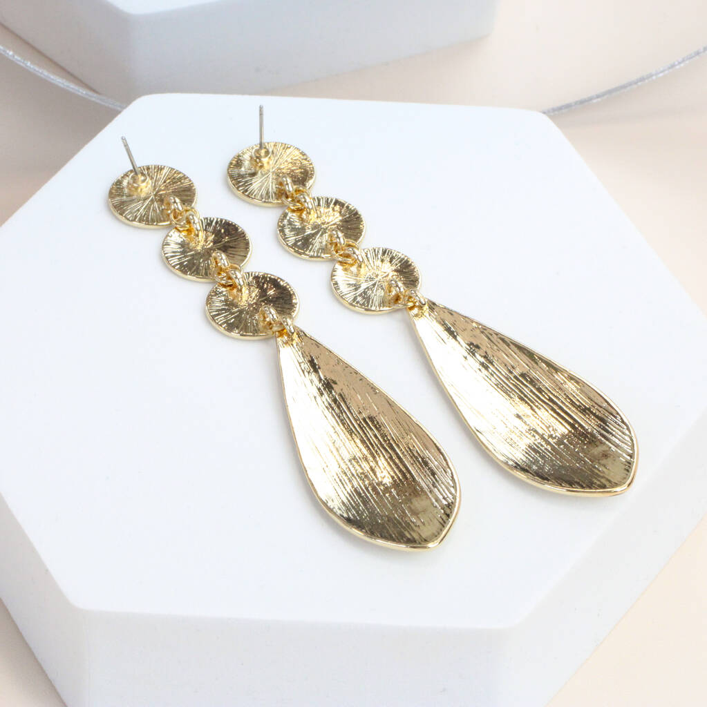 14k Drop Earrings Gold Plated By GY Studios | notonthehighstreet.com