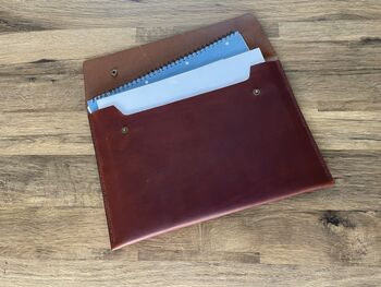 Personalised Spanish Brown Leather A4 Documents Holder, 5 of 12