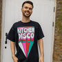 Kitchen Disco Men's Retro Slogan T Shirt In Black, thumbnail 1 of 4