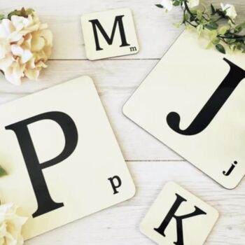 Letter Tile Place Mat And Coaster, 2 of 3