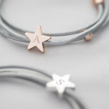 Arlena Multi Wrap Leather Star Personalised Bracelet, 4 of 10