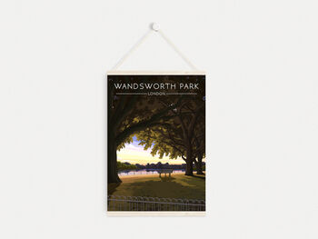 Wandsworth Park London Travel Poster Art Print, 6 of 8