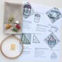 Afternoon Tea Linen Napkin Embroidery Set Kit Gift, thumbnail 4 of 8