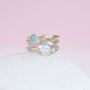 Sterling Silver Organic Moonstone And Blue Opal Ring, thumbnail 1 of 4