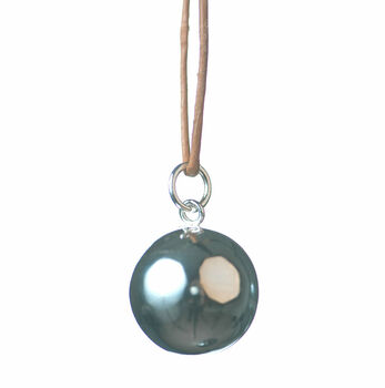 Bola Chime Pregnancy Necklace With Leather Cord, 4 of 6