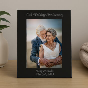 Personalised Black Glass Anniversary Frame – Laser Engraved, 10 of 10
