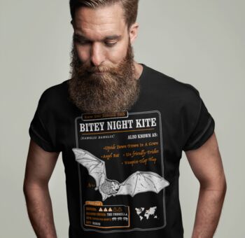 Funny Bat T Shirt 'Know Your Bitey Night Kite', 4 of 6