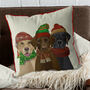 Winter Labradors, Christmas Cushion, thumbnail 4 of 4