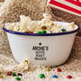 Personalised Enamel Childrens Popcorn Bowl, thumbnail 2 of 4