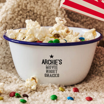Personalised Enamel Childrens Popcorn Bowl, 2 of 4