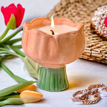 Luxury Ceramic Spring Tulip Candle, 9 of 9