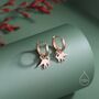 Parasaurolophus Dinosaur Dangle Hoop Earrings, thumbnail 4 of 11
