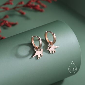 Parasaurolophus Dinosaur Dangle Hoop Earrings, 4 of 11
