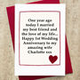 Personalised 1st Wedding Anniversary Card, thumbnail 3 of 5