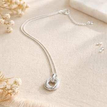 70th Birthday Sterling Silver Seven Ring Pendant Necklace, 2 of 6