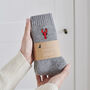 Lobster Wool Socks Embroidered Gift For Coastal Lovers, thumbnail 1 of 12